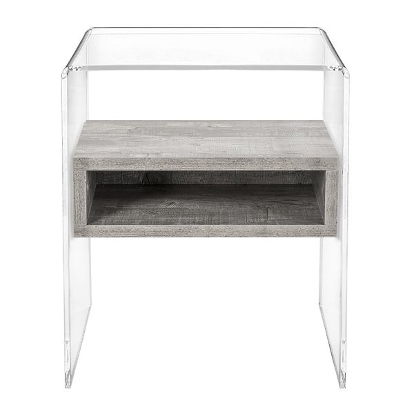 Designer nachttisch aus transparentem plexiglas und holz - pascoli