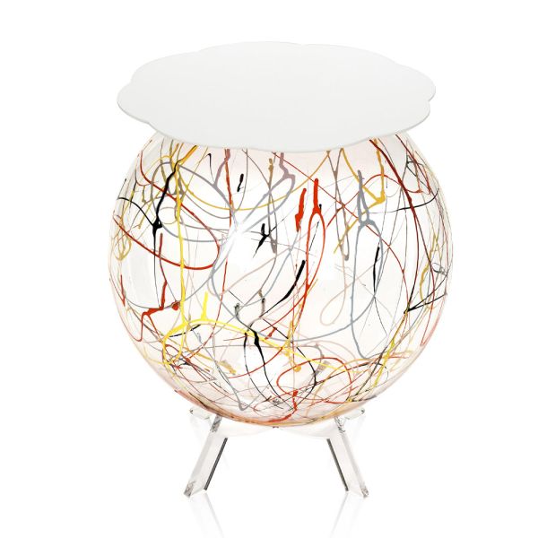 Vielseitiger nachttisch aus recycelbarem farbigem plexiglas - paolone