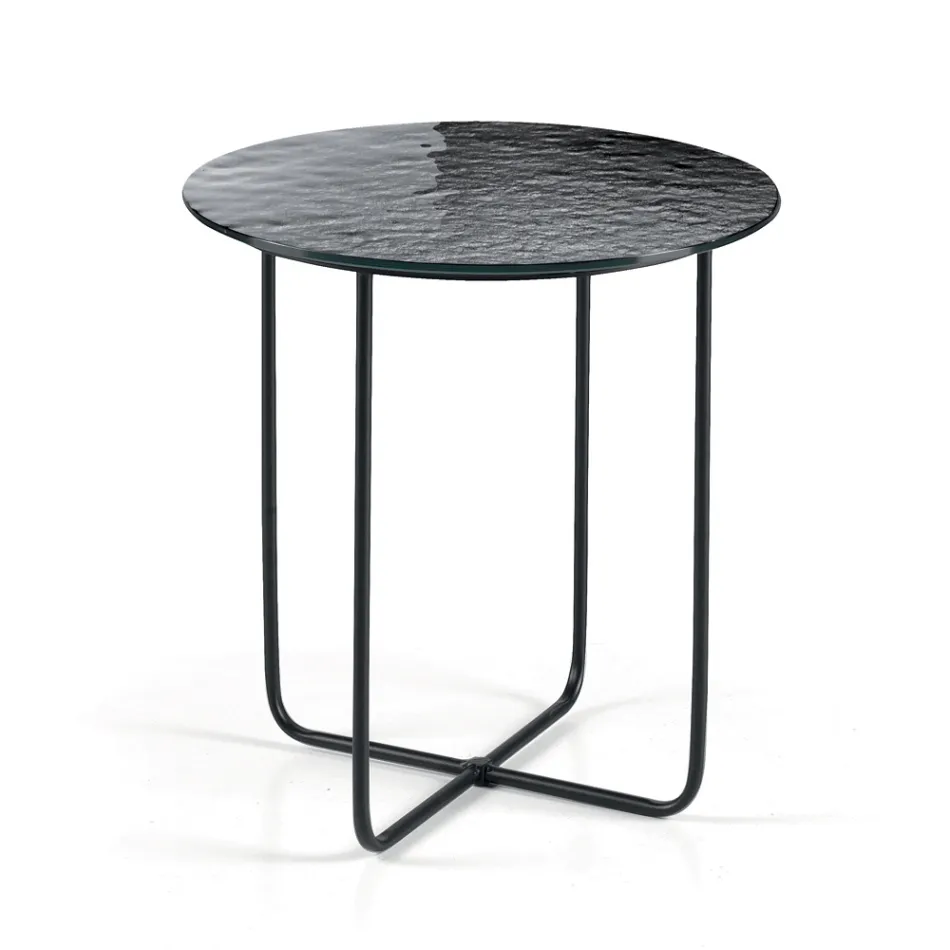 Couchtisch mit Spiegel und Keramikplatte in Marmoroptik, hergestellt in Italien - Giusta Viadurini