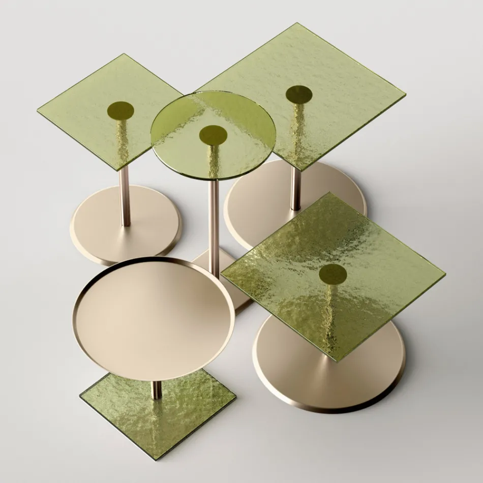 Couchtisch mit quadratischer Glas- oder Metallplatte, hergestellt in Italien – Anakin Viadurini