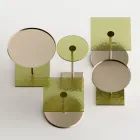 Couchtisch mit runder Glas- oder Metallplatte, hergestellt in Italien – Anakin Viadurini