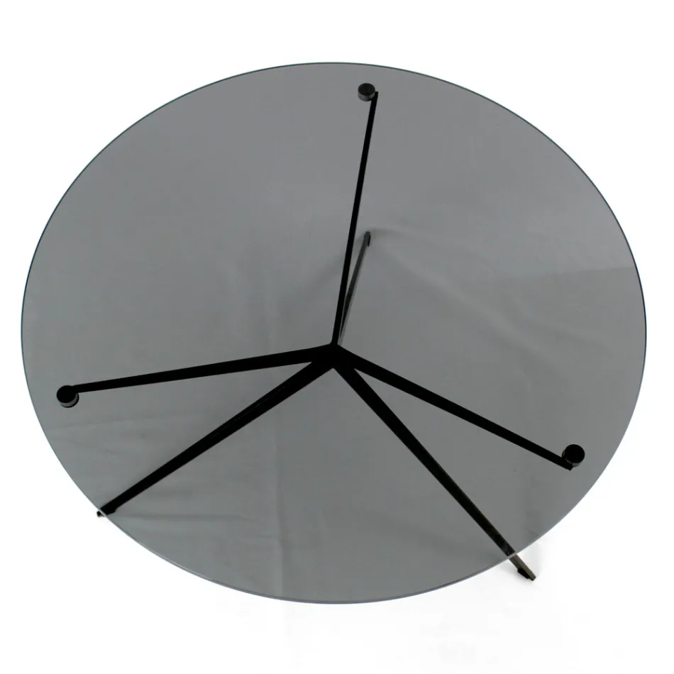 Couchtisch mit runder Platte aus Glas, hergestellt in Italien – Siste Viadurini