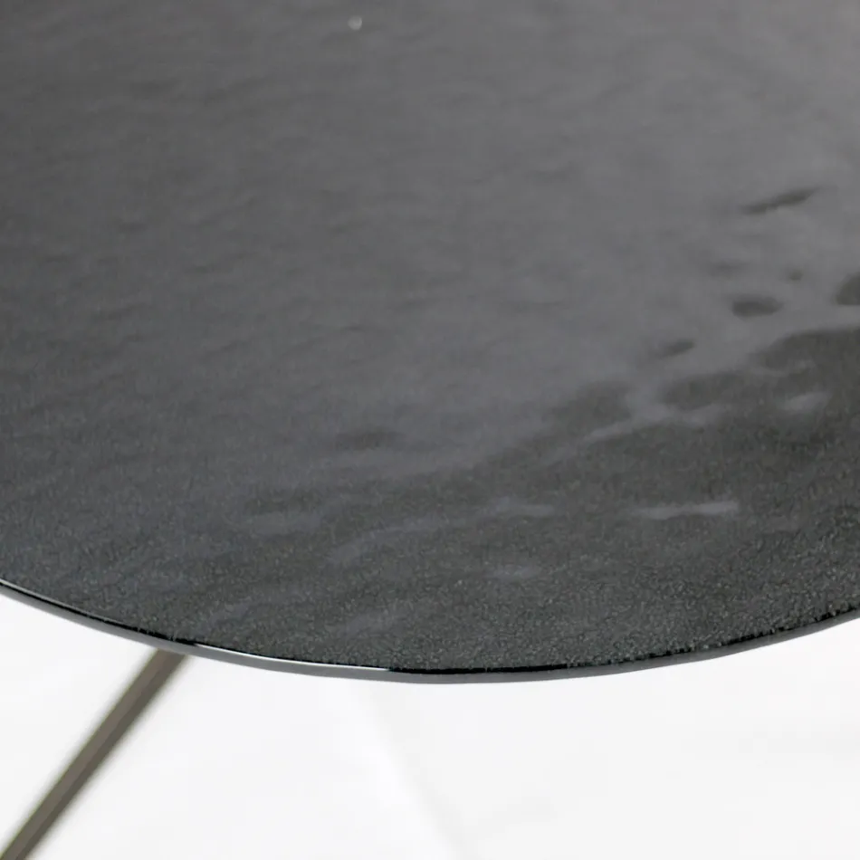 Couchtisch mit runder Platte aus Glas, hergestellt in Italien – Siste Viadurini