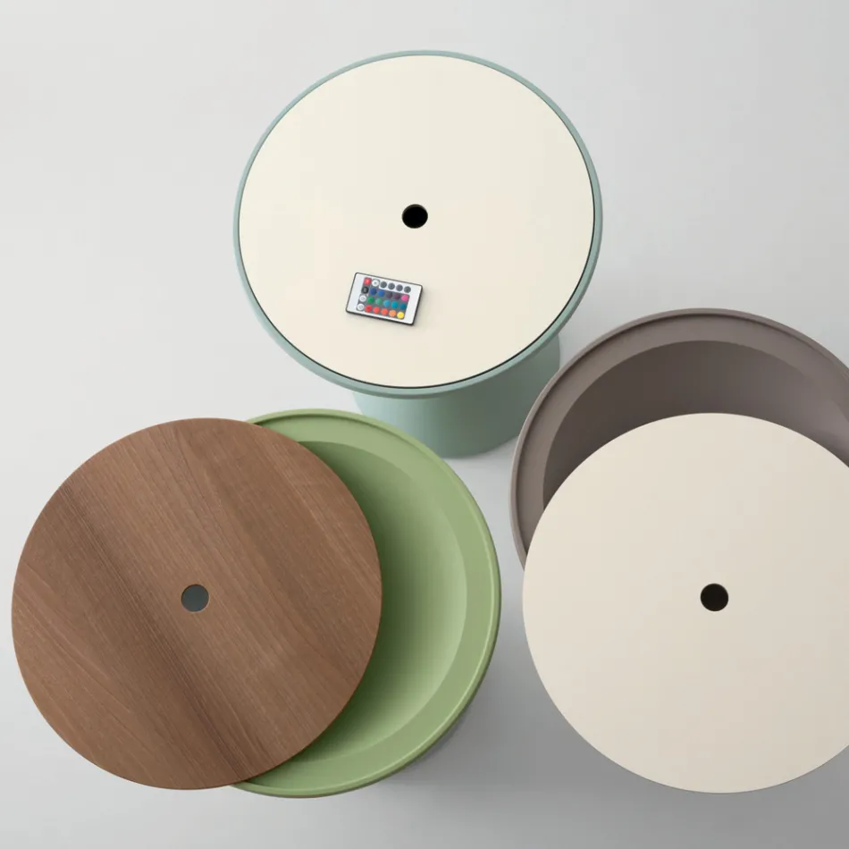 Couchtisch Container für Wohnzimmer aus Polyethylen Made in Italy - Acuto Viadurini