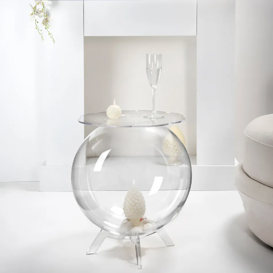 Mehrzweck-Containertisch aus transparentem Plexiglas, hergestellt in Italien – Scar Viadurini