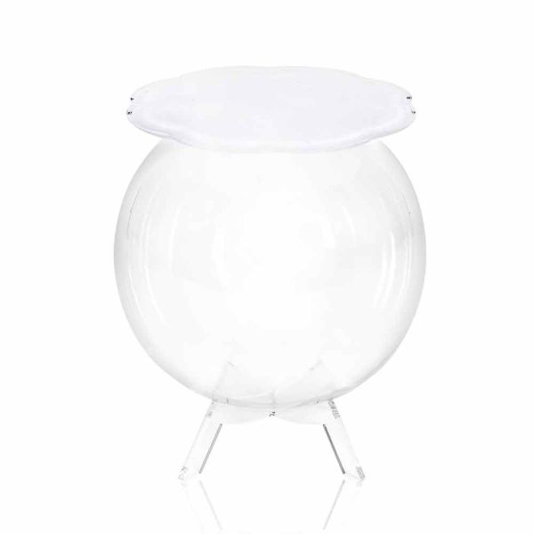 Couchtisch / runder weißer biffy container, modernes design made in italy
