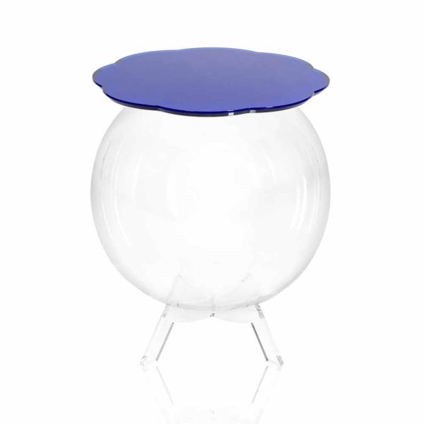 Blauer runder tisch / container biffy, modernes design made in italy