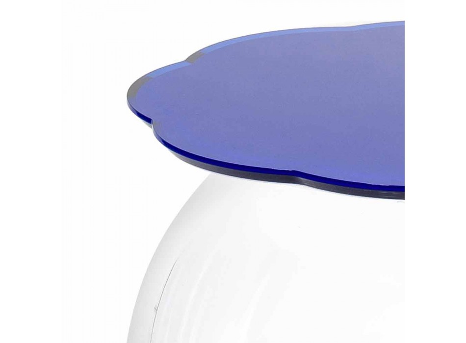 Blauer runder Tisch / Container Biffy, modernes Design made in Italy