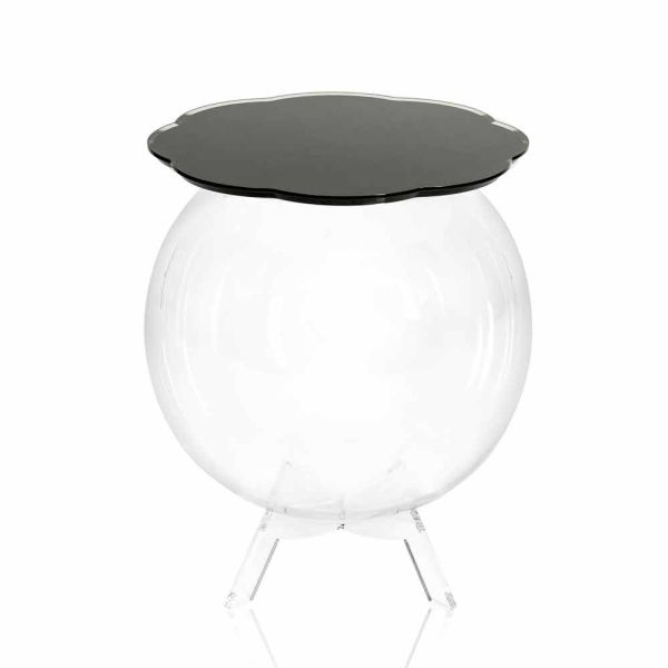 Couchtisch / runder schwarzer biffy container, modernes design made in italy