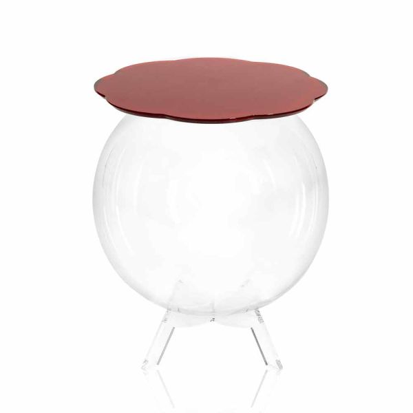 Couchtisch / runder roter biffy behälter, modernes design made in italy