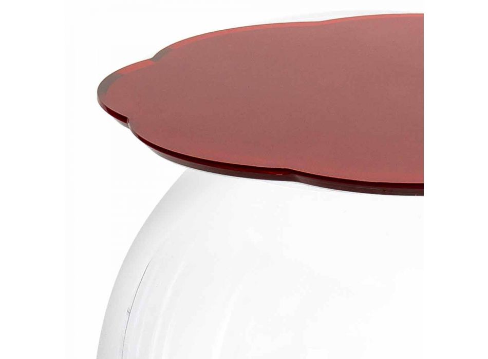 Couchtisch / runder roter Biffy Behälter, modernes Design made in Italy