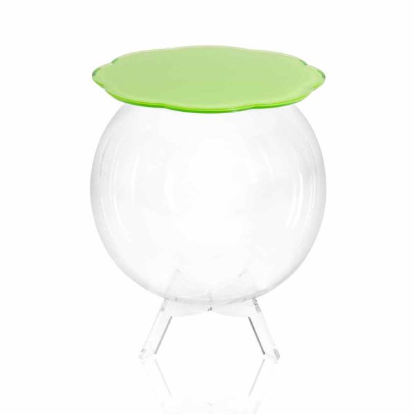 Couchtisch / runder grüner biffy container, modernes design made in italy
