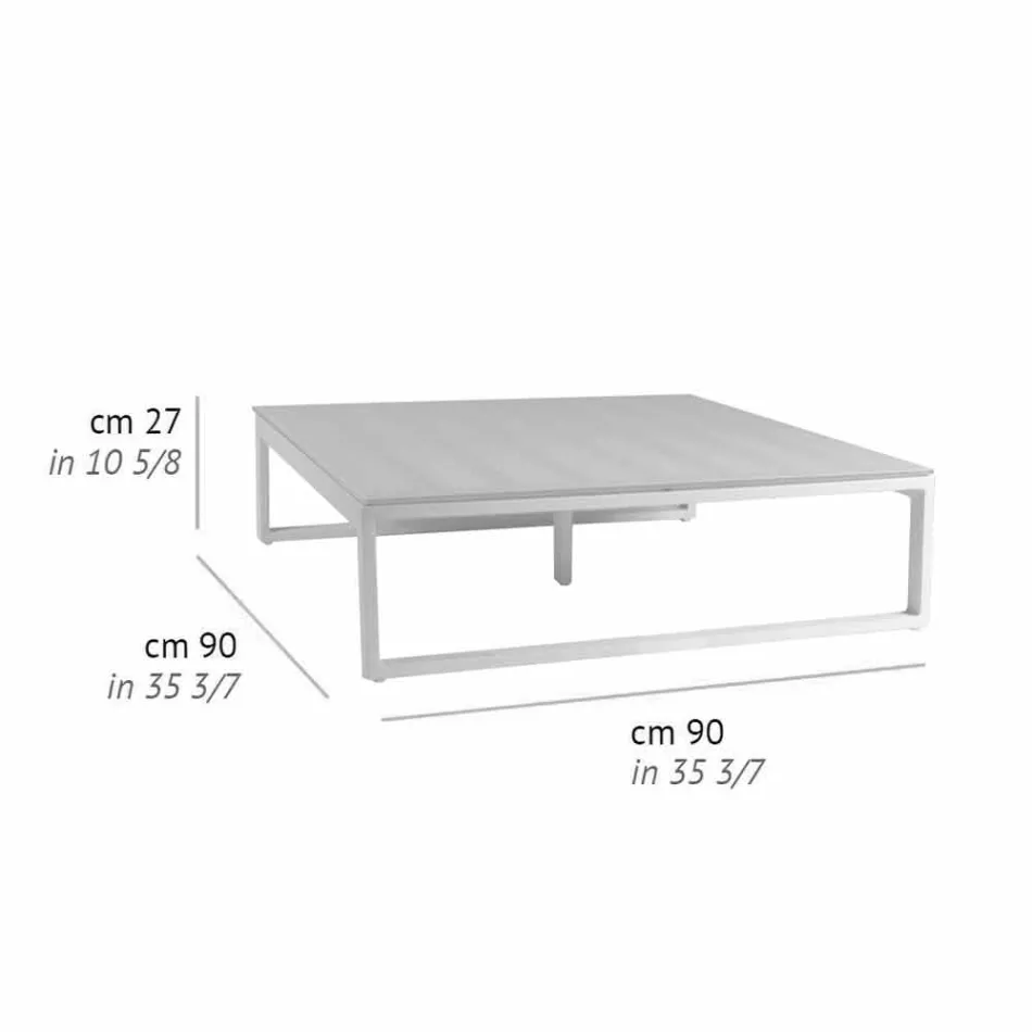 Square Design Outdoor Beistelltisch 2 Abmessungen 3 Oberflächen - Julie Viadurini