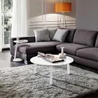 Couchtisch mit runder Platte aus lackiertem Mdf Made in Italy - Tobiko Viadurini