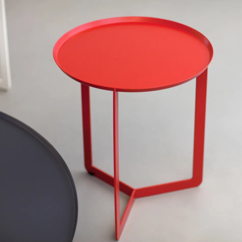 Runder Couchtisch aus Metall im Freien Made in Italy - Stephane Viadurini