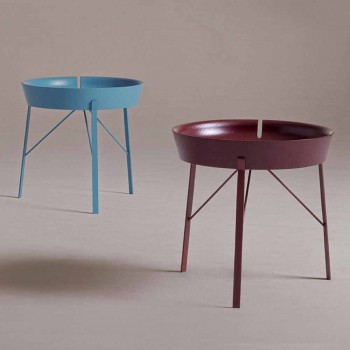 Couchtisch für Wohnzimmer in Stahl und farbigem Holz Modernes Design - Kokon