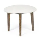 Couchtisch für Wohnzimmer mit Beinen aus Marmor und Mangoholz - Desiderio Viadurini