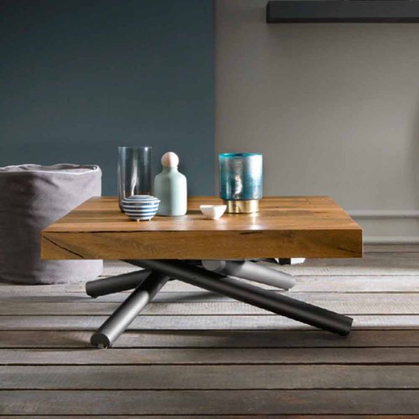 Verwandelnder couchtisch des designs in holz made in italy - vincenzo
