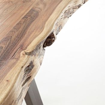 Couchtisch aus handgefertigtem Holz und Stahl Homemotion - Tancredi