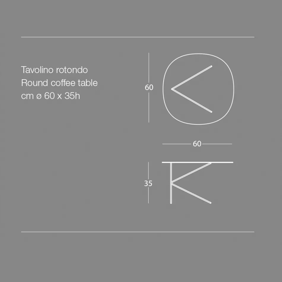 Runder Couchtisch aus Metall, Design in verschiedenen Farben und 2 Größen - Olesya Viadurini