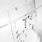 Couchtisch aus geräuchertem oder transparentem Plexiglas mit dekoriertem Sockel - Crassus Viadurini