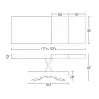 Moderner umwandelbarer Couchtisch aus Holz und Metall Made in Italy - Fabio Viadurini