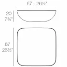 Pillow Vondom Outdoor Couchtisch, modernes Design, 67x67 cm Viadurini