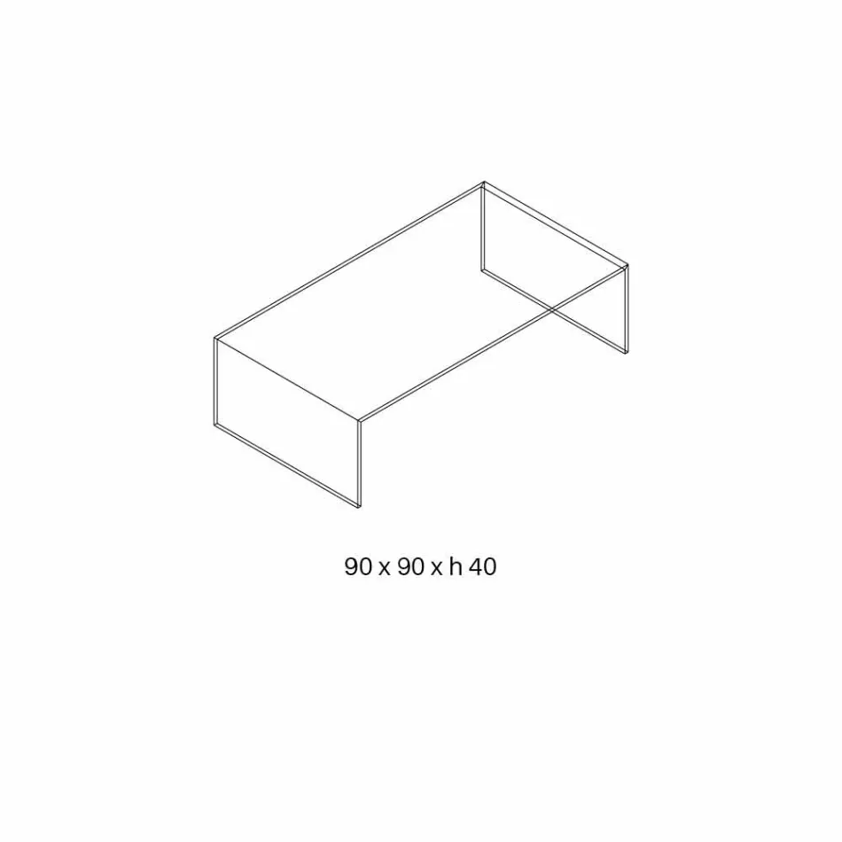 Rechteckiger Couchtisch aus extraleichtem Glas Made in Italy - Nodino Viadurini