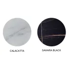 Runder Couchtisch aus luxuriösem Metall und Glas in Marmoroptik - Magali Viadurini