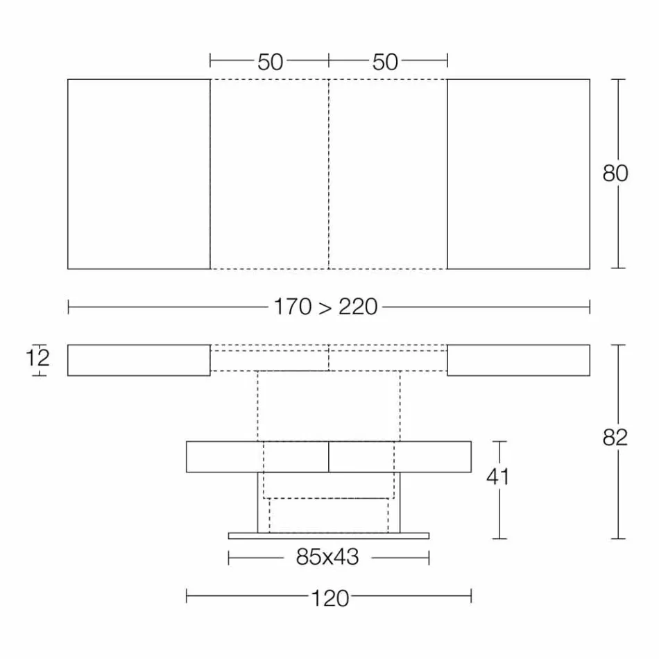 Transformierbarer Couchtisch mit Mörtel-Effekt-Platte Made in Italy - Romantisch Viadurini