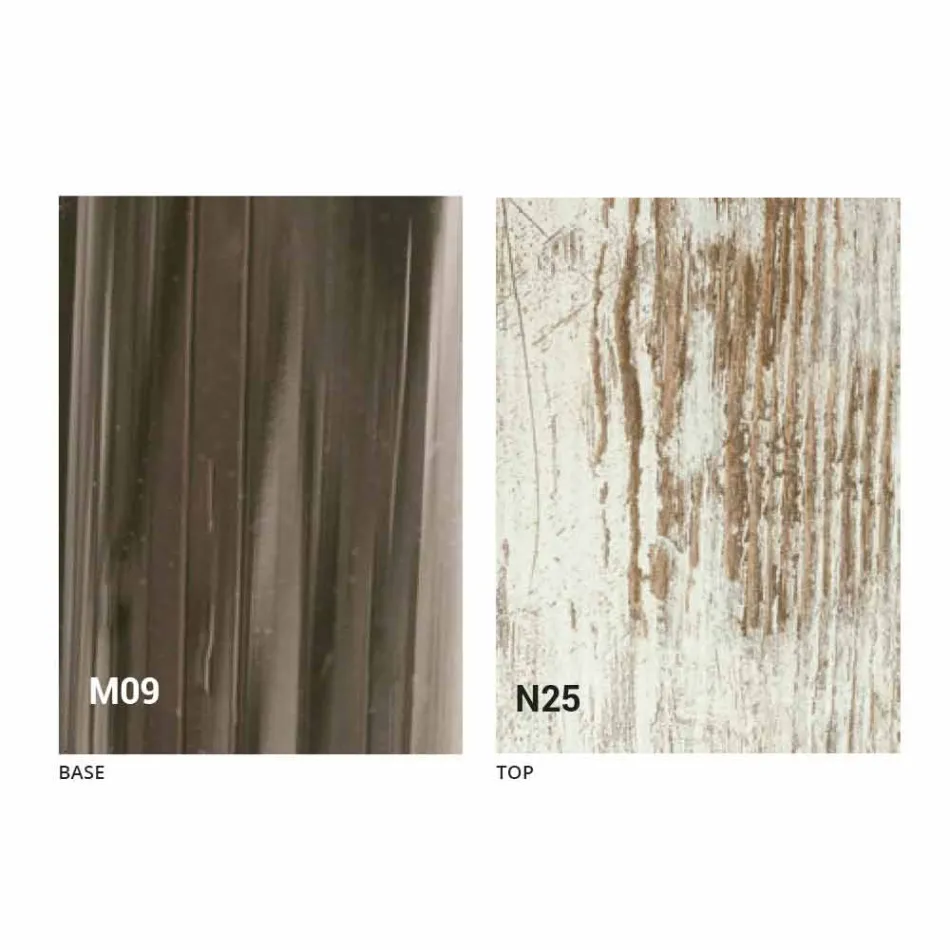 Moderner umwandelbarer Couchtisch aus Holz und Metall Made in Italy - Gabri Viadurini