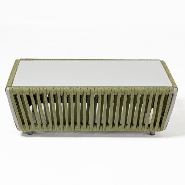 Outdoor-couchtisch aus aluminium und gewebtem stoff - eugene