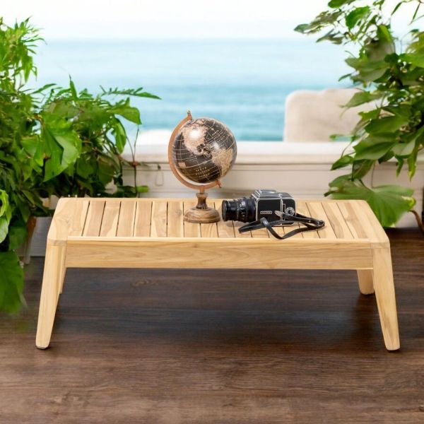 Outdoor-couchtisch aus natürlichem teakholz - jhon