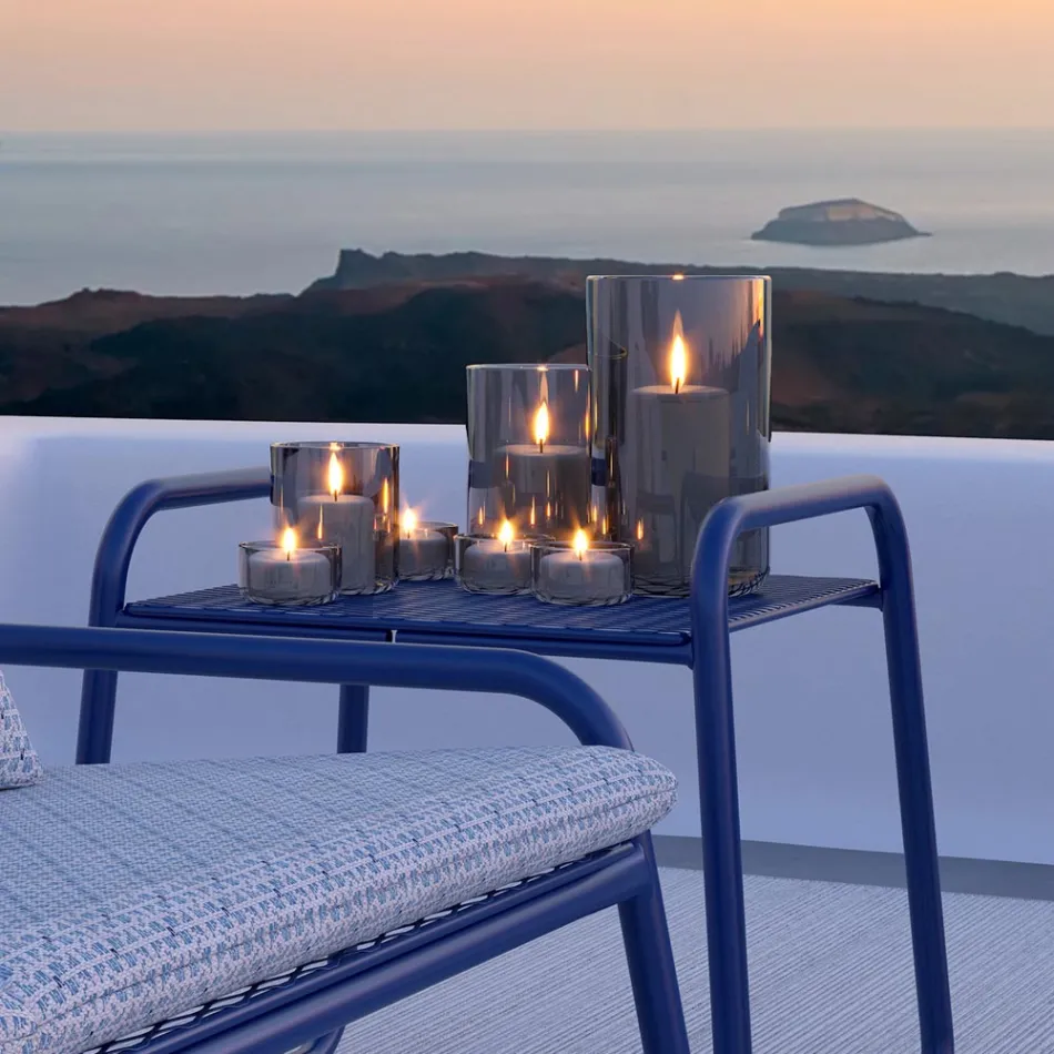 Hochwertiger Couchtisch aus farbigem Metall für den Außenbereich Made in Italy - Karol Viadurini