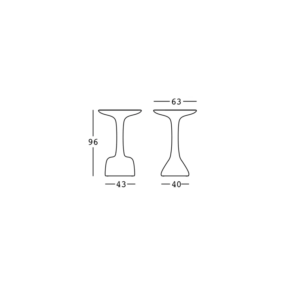 Outdoor-Couchtisch aus farbigem Polyethylen 96 cm Made in Italy - Uliveto Viadurini