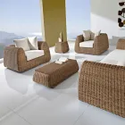 Outdoor-Couchtisch aus handgewebtem Polyrattan - Charlie Viadurini