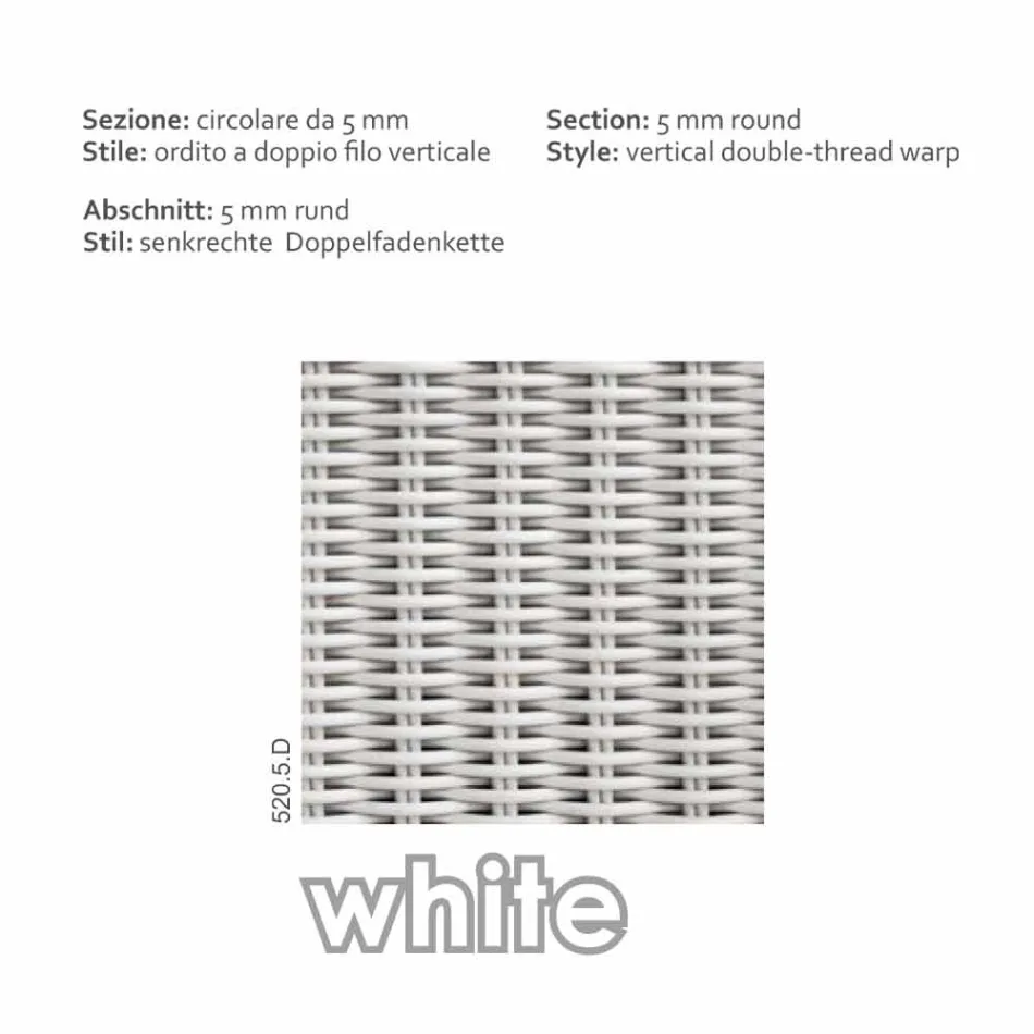 Tabelle für den Außenbereich komplett aus Polyethylen geflochtenen Hand Matt Viadurini