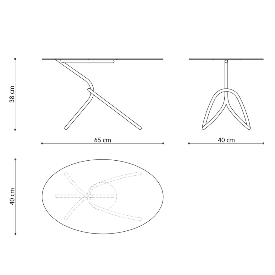 Feiner Outdoor-Couchtisch aus lackiertem Metall, hergestellt in Italien – Lübeck Viadurini