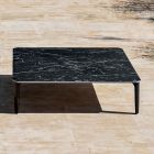 Quadratischer Couchtisch für den Außenbereich aus Aluminium und hochwertigem Steinzeug – Filomena Viadurini