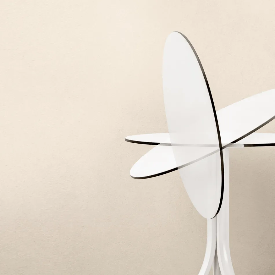 Runder Liege-Couchtisch für den Außenbereich mit 3 Beinen aus Aluminium in 2 Farben – Filomena Viadurini