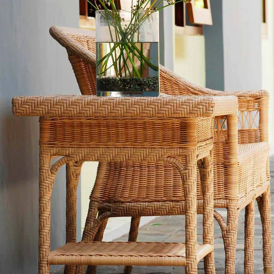 Kaffee-Garten 56x56 cm handgewebte Polyethylen Tschad Viadurini