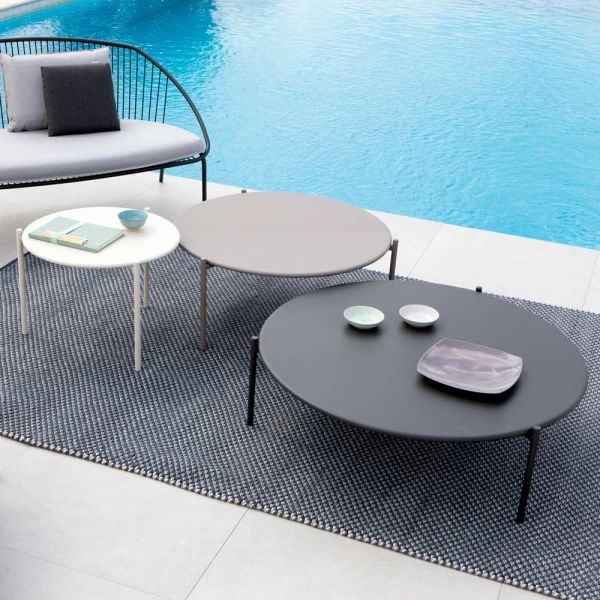 Garten-couchtisch aus stahl in verschiedenen größen made in italy - sansa
