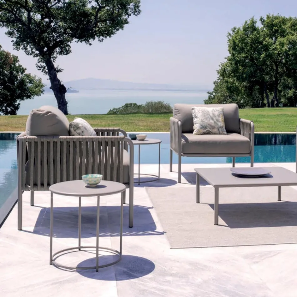 Garten-Couchtisch aus verzinktem Stahl in verschiedenen Größen Made in Italy - Brienne Viadurini