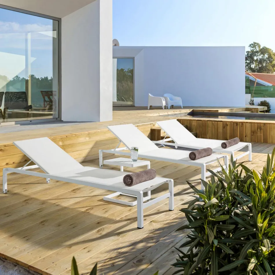 Garten-Couchtisch aus lackiertem Aluminium, Homemotion, 2 Stück – Rodric Viadurini