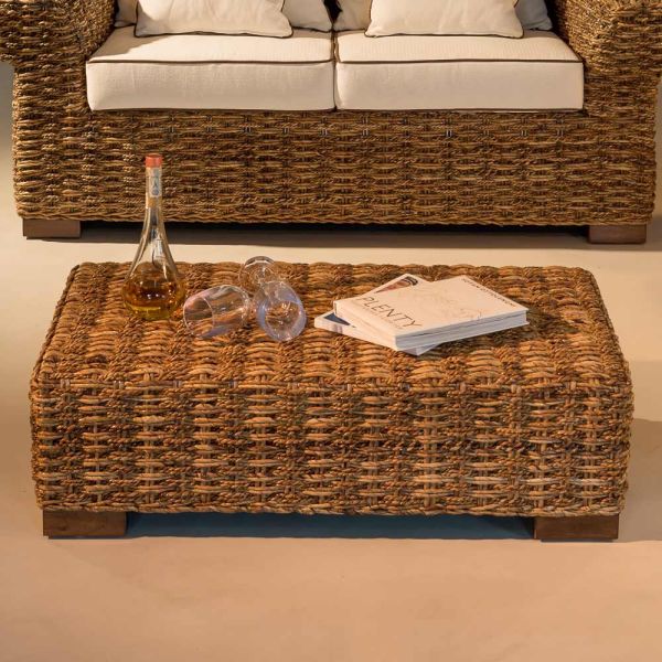 Garten-couchtisch aus natürlicher abaca-faser - lagertha