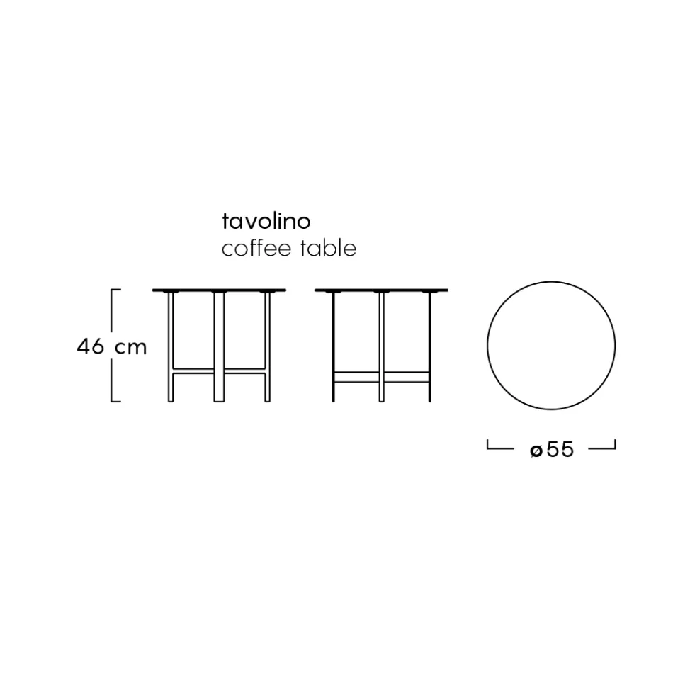 Garten-Couchtisch aus Steingut und Stahl Made in Italy - Begin by Myyour Viadurini