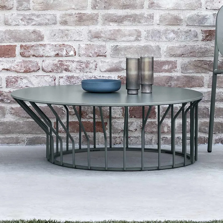 Garten-Couchtisch aus HPL und lackiertem Metall Made in Italy - Guerrino Viadurini
