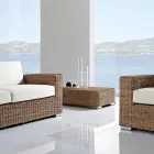 Garten-Couchtisch aus handgeflochtenem Polyrattan - Yoko Viadurini