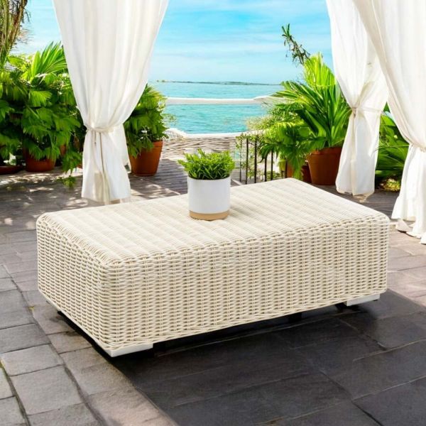 Garten-couchtisch aus handgeflochtenem polyrattan - yoko