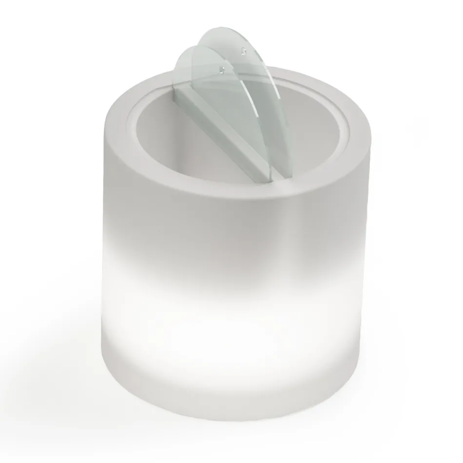 Heller Garten-Couchtisch aus weißem Polyethylen Made in Italy - Trek Viadurini